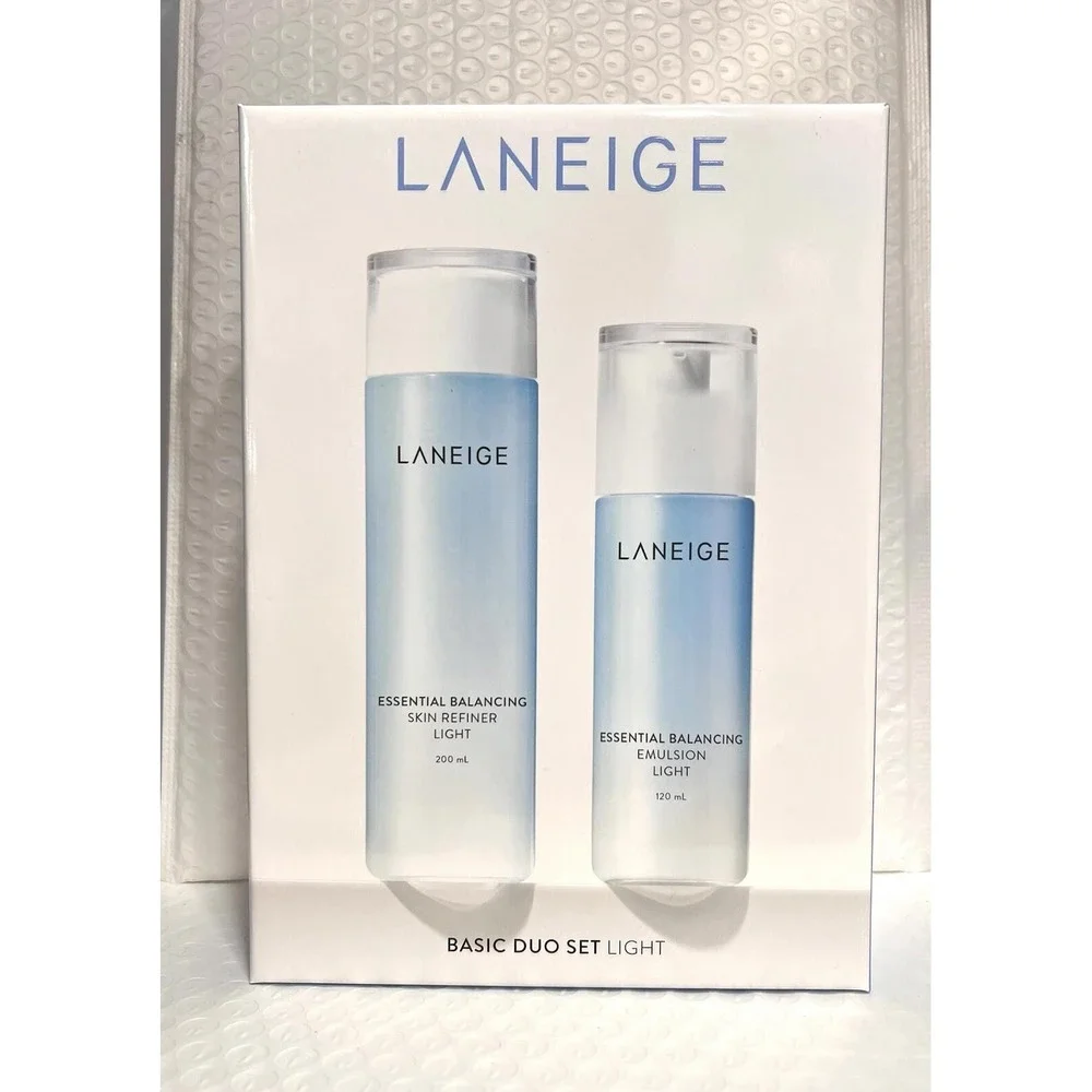 Laneige Essential Balancing Set Light 5pcs: Emulsion,Skin Refiner,Water Mask New